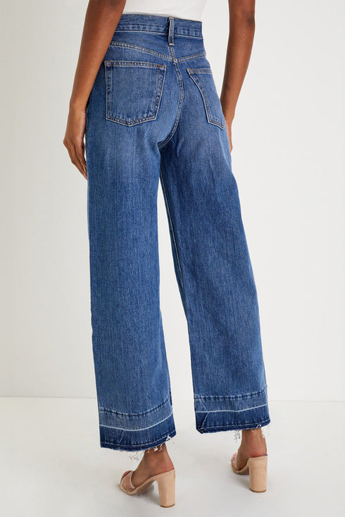 Raw Hem High Waist Straight Leg Loose Jeans